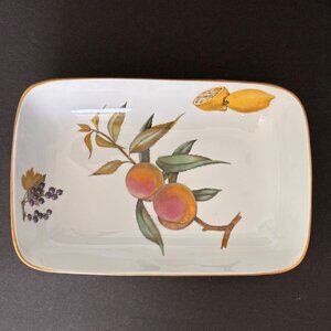 Royal Worcester Rectangular Baker Gold Trim Evesham 10" Tray Excellant